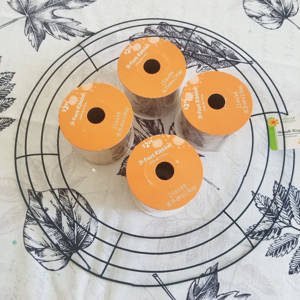 Wreath ring and burlap ribbon